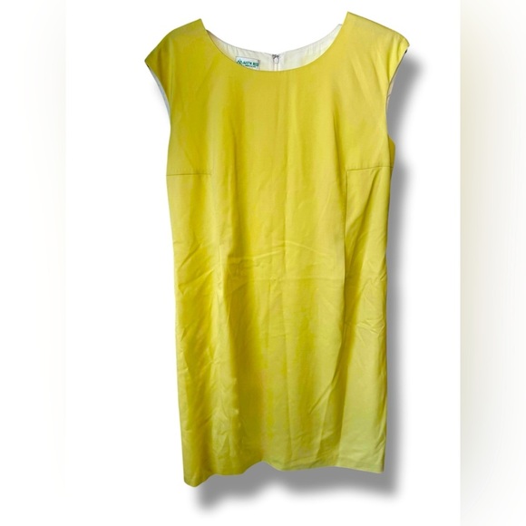 Vintage Austin Reed Yellow/Green Sleeveless Dress Size 16 EVC - Picture 1 of 8